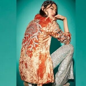 FREE PEOPLE Orange Jillian Blazer